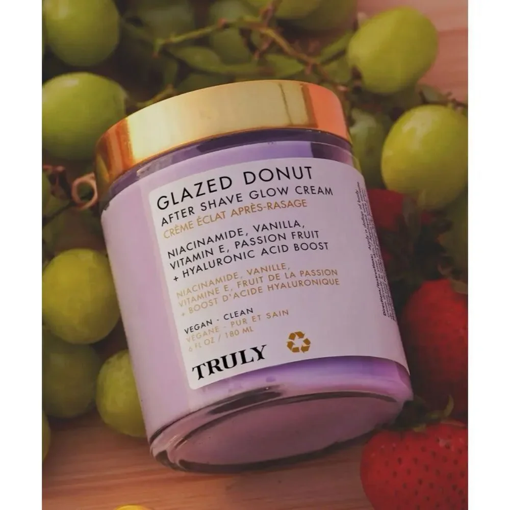 TRULY BEAUTY - NEW Glazed Donut After Shave Glow Cream, 6 oz. No Box - UNISEX